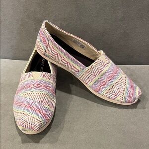 TOMS Alpargata Slip-On Women's 10 Canvas Shoes Lightweight Like New